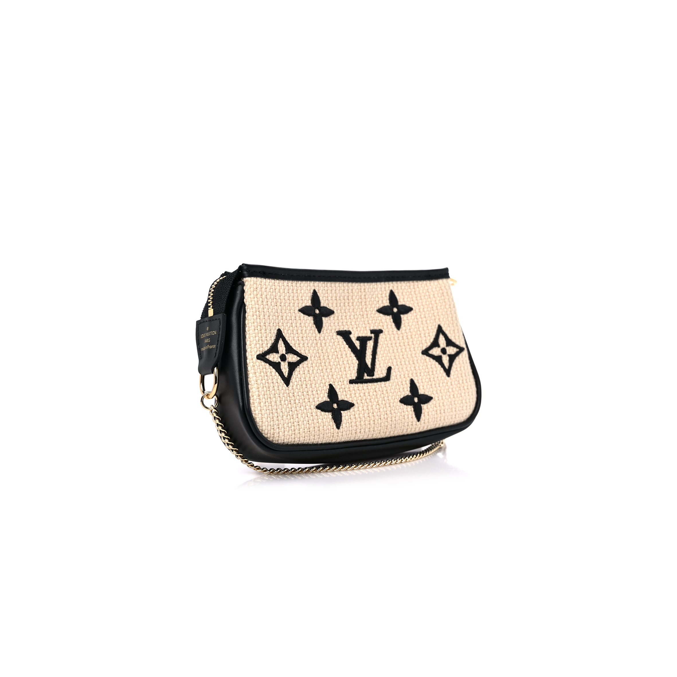 l0*is V*t0n cotton monogram giant mini pochette accessories beige black m82472 (15.5*10.5*4cm)